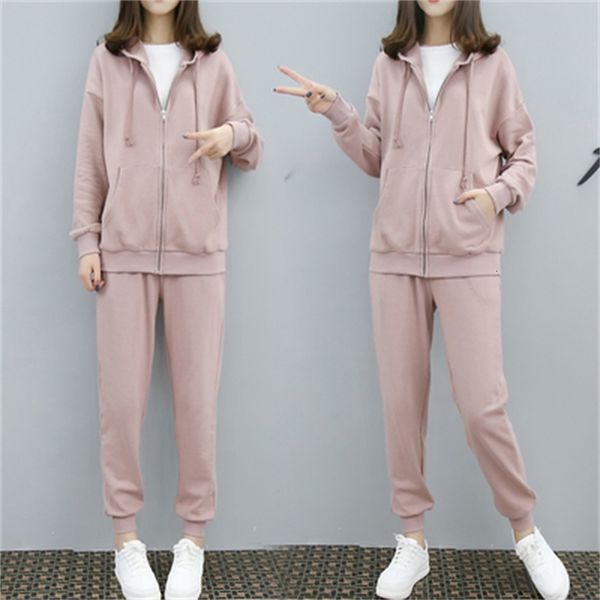 casual female korean sweaters with hood *women's year-old trousers clothing hoodies + women's fosv, White